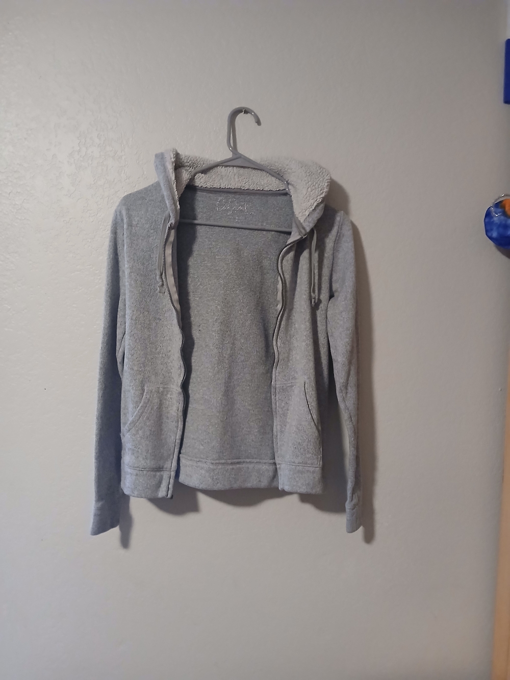 Cozy Light Gray Sherpa-Lined Hoodie Jacket - Women